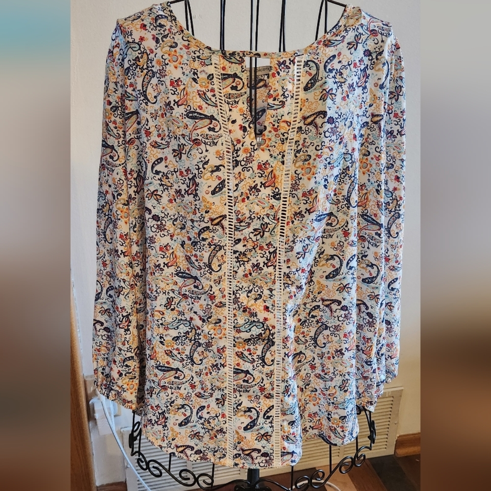 Collective Concepts Multicolor Paisley Blouse